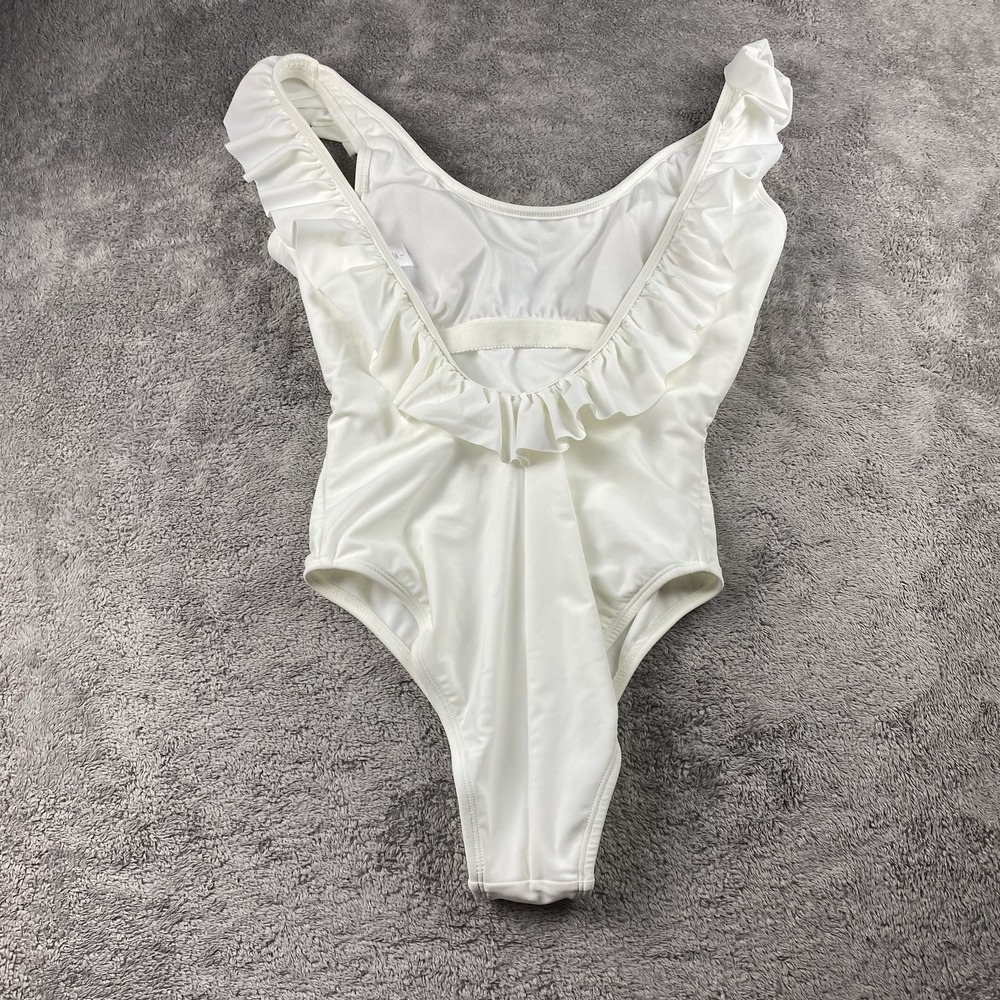 Sugar Coast By Lolli Swim Romantic Ruffle Swimsuit Womens Small Ivory